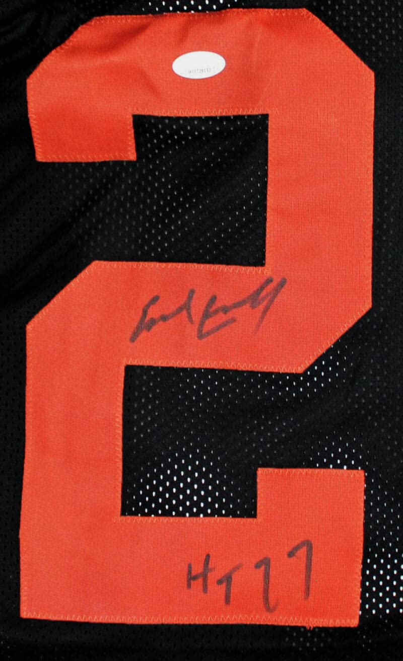 Earl Campbell Autographed Black College Style Jersey W/ HT- JSA Witnessed *Black