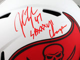 John Lynch Signed TB Bucs Authentic Lunar F/S Helmet w/SB Champs- Beckett W *Red