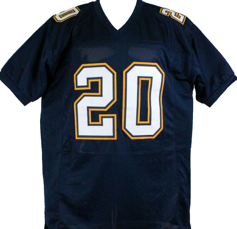 Natrone Means Autographed Blue Pro Style Jersey-Prova *Black