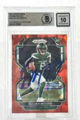 2021 Panini Prizm Red Ice #346 Elijah Moore Auto New York Jets BGS Auto 10