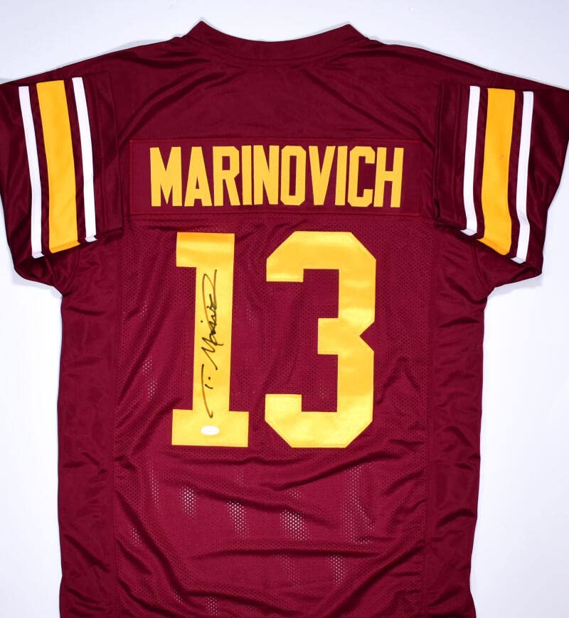 Todd Marinovich Autographed Maroon College Style Jersey- JSA W *Black