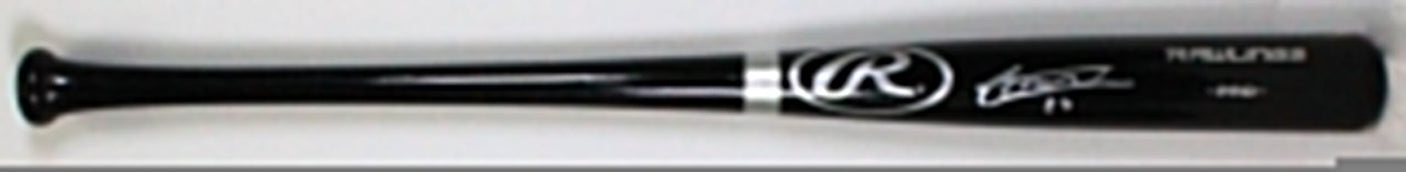 Vladimir Guerrero Jr. Autographed Black Rawlings Pro Baseball Bat-JSA *Silver