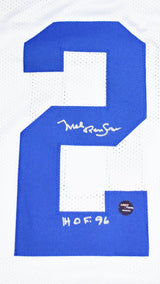Mel Renfro Autographed White Pro Style Jersey w/HOF - Prova *Silver *2