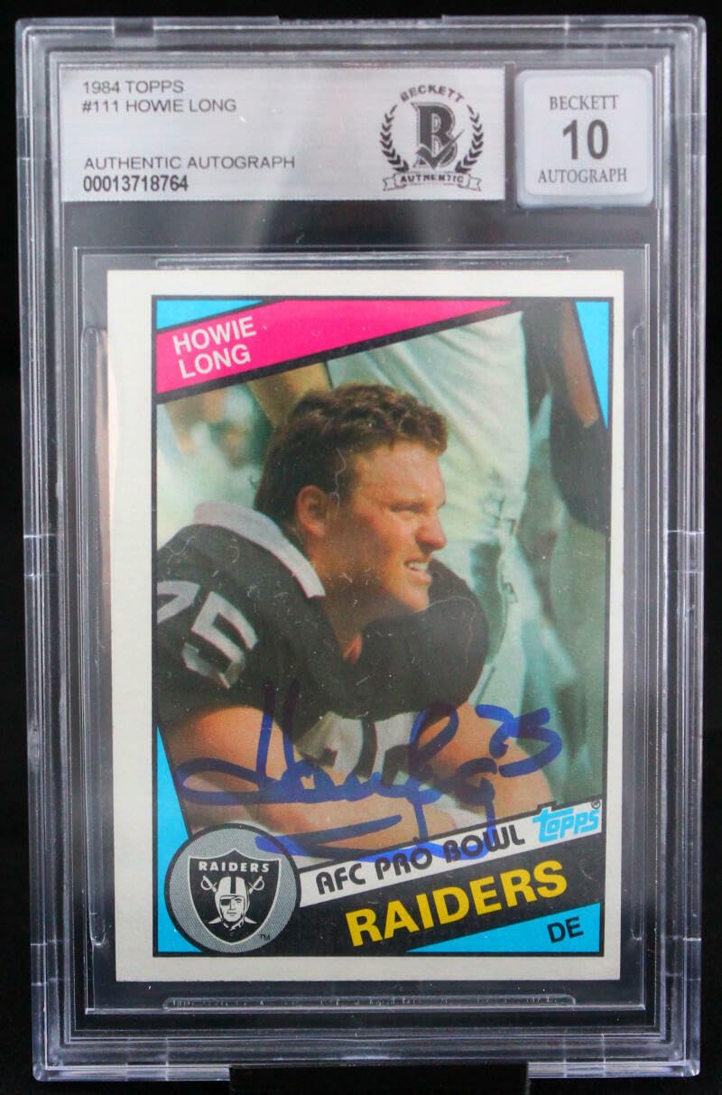 1984 Topps #111 Howie Long Auto Oakland Raiders BGS Autograph 10