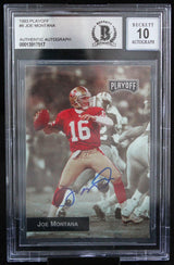 1993 Playoff #8 Joe Montana Auto San Francisco 49ers BGS Autograph 10