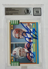 1990 Topps Disclaimer Back #229A Joe Montana Boomer Esiason Dual Auto BGS Auto10