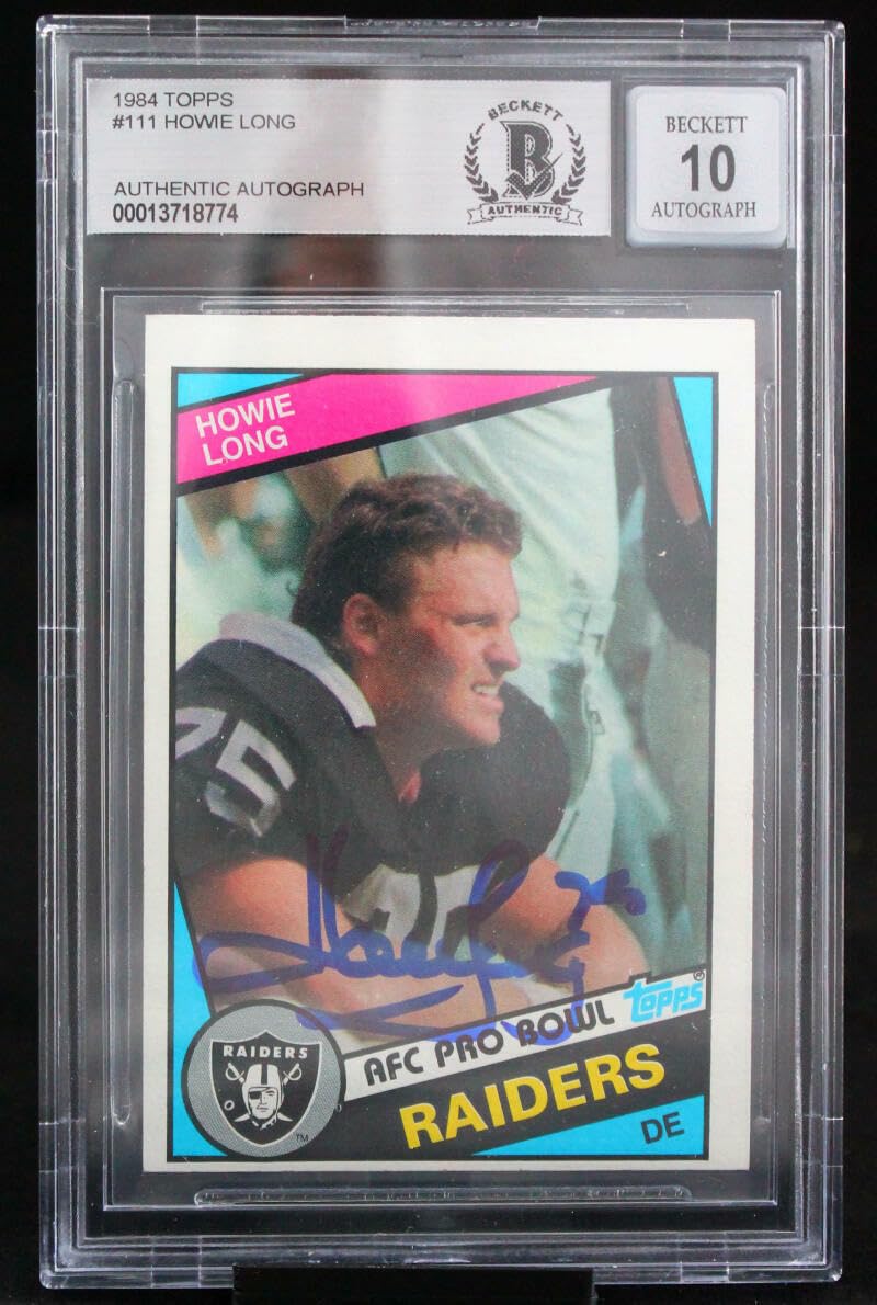 1984 Topps #111 Howie Long Auto Oakland Raiders BGS Autograph 10