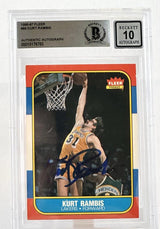 1986-87 Fleer #89 Kurt Rambis Auto Los Angles Lakers BGS Autograph 10