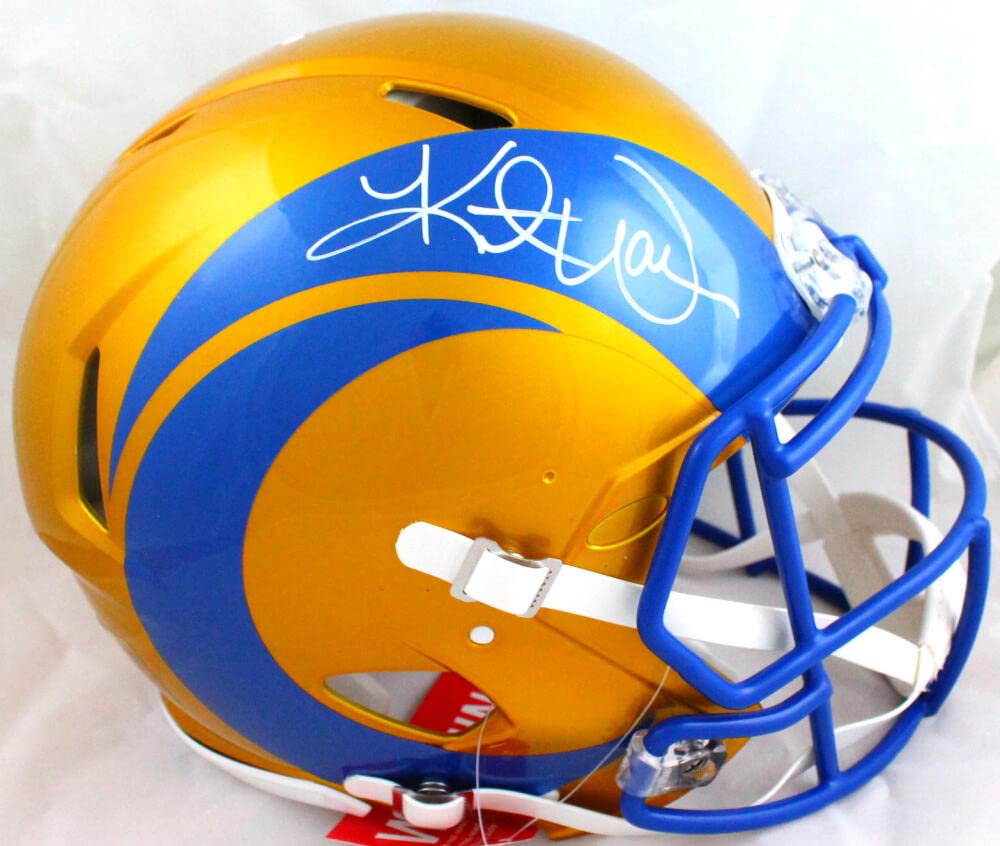 Kurt Warner Autographed Rams Flash Speed Authentic F/S Helmet-Beckett W Hologram
