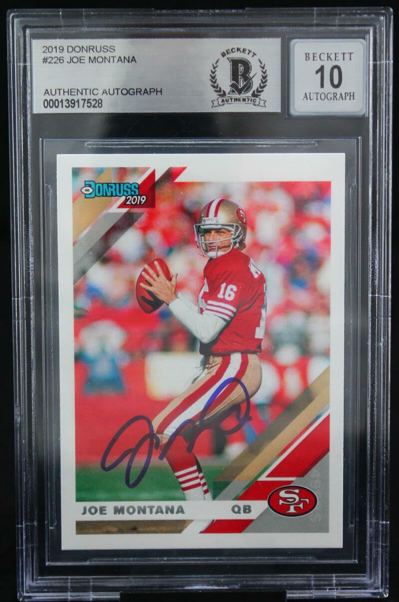 2019 Donruss #226 Joe Montana Auto San Francisco 49ers BGS Autograph 10