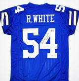 Randy White Autographed Blue Pro Style Jersey w/HOF- Beckett W Hologram *Black