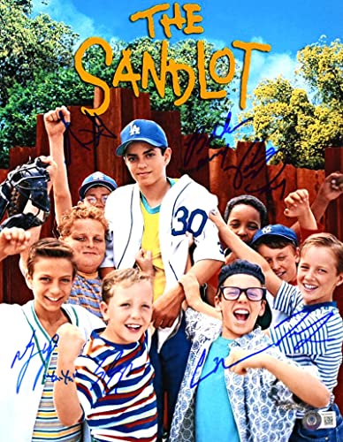 The Sandlot Autographed 11x14 Movie Photo w/7 Actors -Beckett W Hologram *Blue