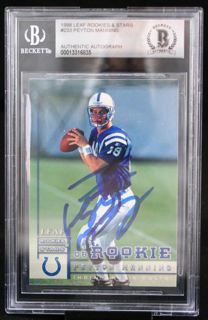 1998 Leaf Rookies and Stars #233 Peyton Manning Colts BGS Auto 10
