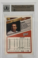 1993 Topps #200 Joe Montana Auto Kansas City Chiefs BGS Autograph 10