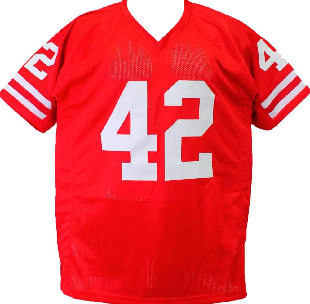 T.J. Watt Autographed Red College Style Jersey- Beckett W Hologram *Black