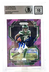 2021 Panini Prizm Purple Ice #346 Elijah Moore Auto New York Jets BGS Auto 10