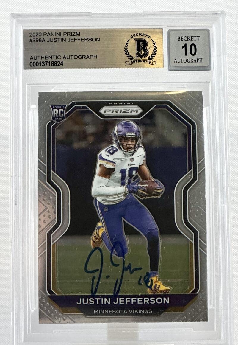 2020 Panini Prizm #398A Justin Jefferson Auto Minnesota Vikings BGS Autograph 10