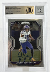 2020 Panini Prizm #398A Justin Jefferson Auto Minnesota Vikings BGS Autograph 10
