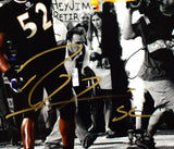 Ray Lewis Autographed Baltimore Ravens 8x10 Flag Photo -Beckett W Hologram *Gold