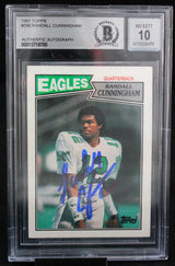1987 Topps #296 Randall Cunningham Philadelphia Eagles BGS Autograph 10