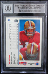 1991 Upper Deck #54 Joe Montana Auto San Francisco 49ers BGS Autograph 10