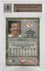 1993 Collector's Edge #109 Joe Montana Auto Kansas City Chiefs BGS Autograph 10