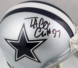 Taco Charlton Autographed Dallas Cowboys Mini Helmet w/ #97 - JSA W Auth *Black