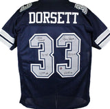 Tony Dorsett Autographed Blue Pro Style Jersey w/5 Stats- Beckett W Hologram