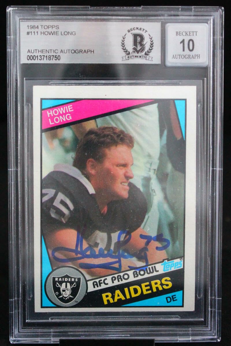 1984 Topps #111 Howie Long Auto Oakland Raiders BGS Autograph 10