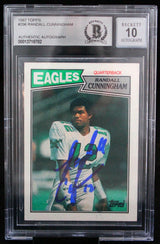 1987 Topps #296 Randall Cunningham Philadelphia Eagles BGS Autograph 10