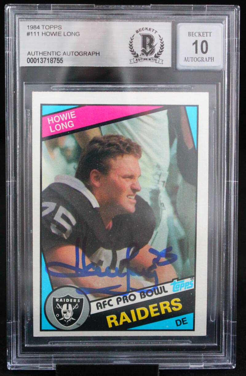 1984 Topps #111 Howie Long Auto Oakland Raiders BGS Autograph 10
