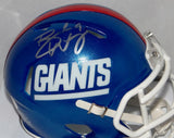Brad Wing Autographed New York Giants Color Rush Mini Helmet *Silver- JSA W Auth
