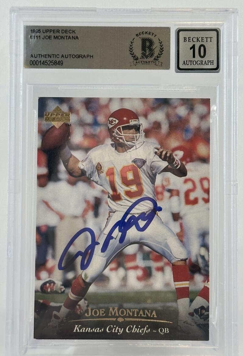 1995 Upper Deck #111 Joe Montana Auto Kansas City Chiefs BGS Autograph 10