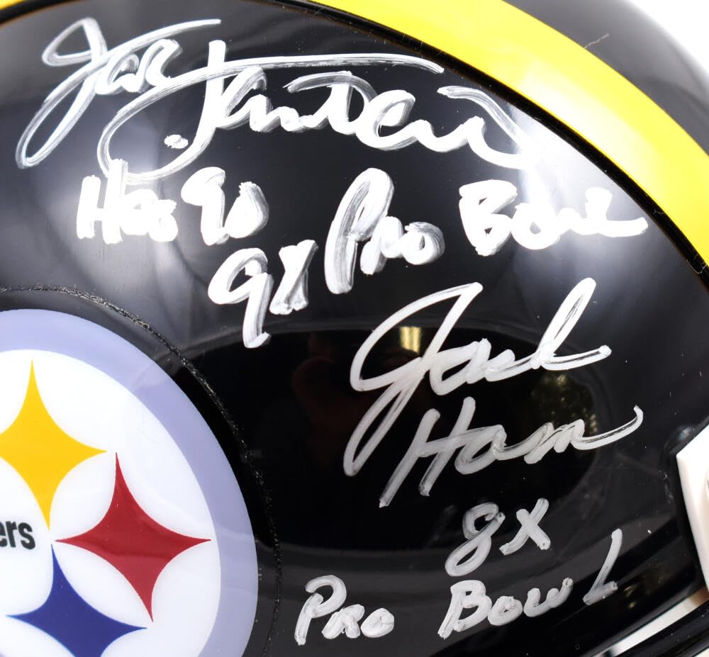 Ham Lambert Russell Autographed Steelers Mini Helmet WY22882-Beckett W Hologram Silver