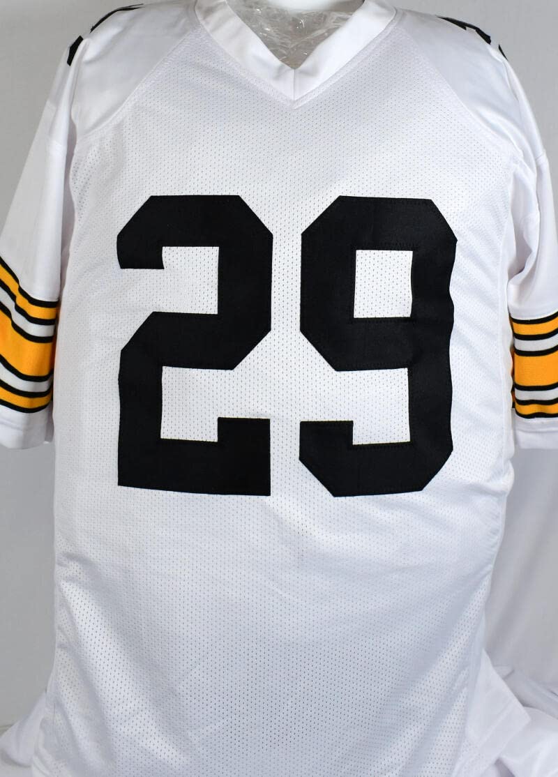 Barry Foster Autographed White Pro Style Jersey w/ NFL's Other Barry - Prova