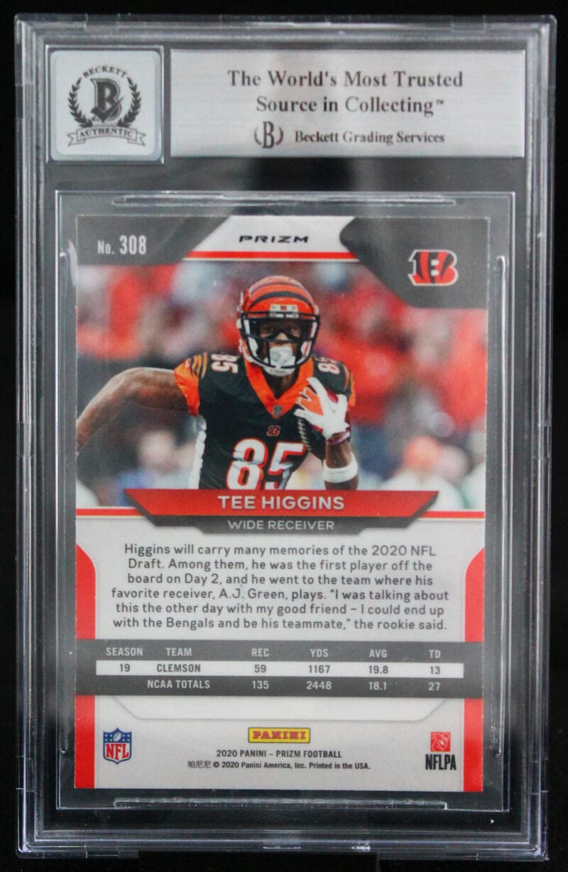 2020 Panini Prizm - Silver #308 Tee Higgins Bengals BGS Autograph 10