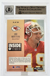 1994 Skybox Premium Inside the Numbers #8 Joe Montana Auto KC Chiefs BGS Auto 10