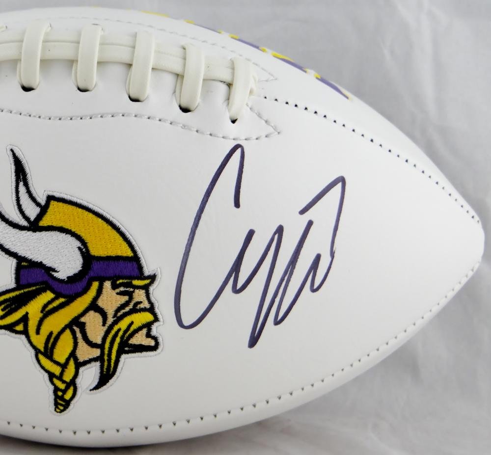 Case Keenum Autographed Minnesota Vikings Logo Football- JSA W Auth *R