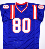 Phil McConkey Autographed Blue Pro Style Jersey w/SB Champs- Beckett *Blue