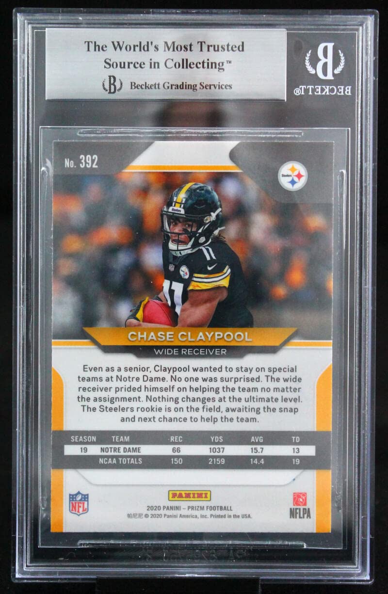 2020 Panini Prizm #392 Chase Claypool Pittsburgh Steelers BGS Auto 10