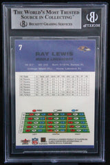 2002 Fleer Tradition #7 Ray Lewis Baltimore Ravens BGS Autograph 10