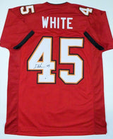 Devin White Autographed Red Pro Style Jersey - Beckett W Auth *4