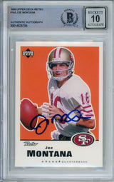 1999 Upper Deck Retro #144 Joe Montana San Francisco 49ers BGS Autograph 10