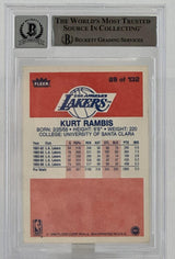 1986-87 Fleer #89 Kurt Rambis Auto Los Angles Lakers BGS Autograph 10