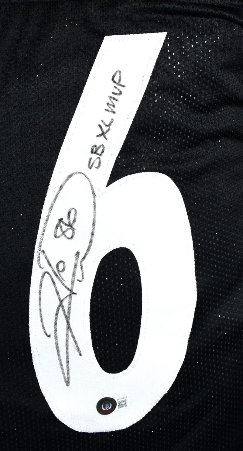 Hines Ward Autographed Black Pro Style Jersey w/SB MVP- Beckett W Hologram