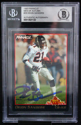 1993 Pinnacle Men of Autumn #29 Deion Sanders Falcons BGS Autograph 10