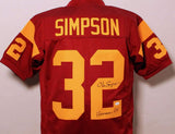 O.J. Simpson Signed Maroon College Style Jersey w/ Heisman - JSA W Auth *TM2