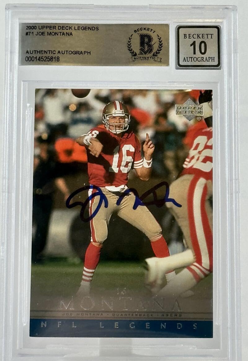 2000 Upper Deck Legends #71 Joe Montana Auto SF 49ers BGS Autograph 10
