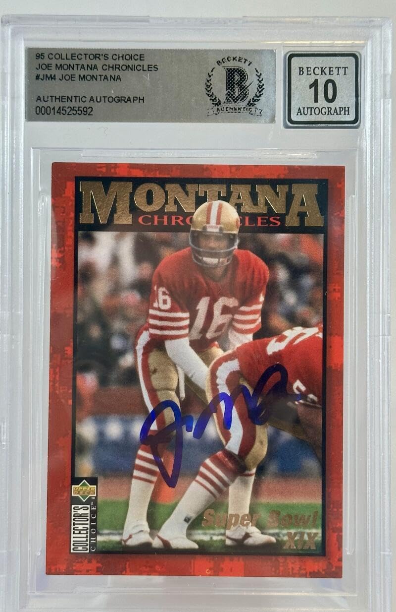 1995 Collector's Choice Joe Montana #JM4 Auto San Francisco 49ers BGS Auto 10