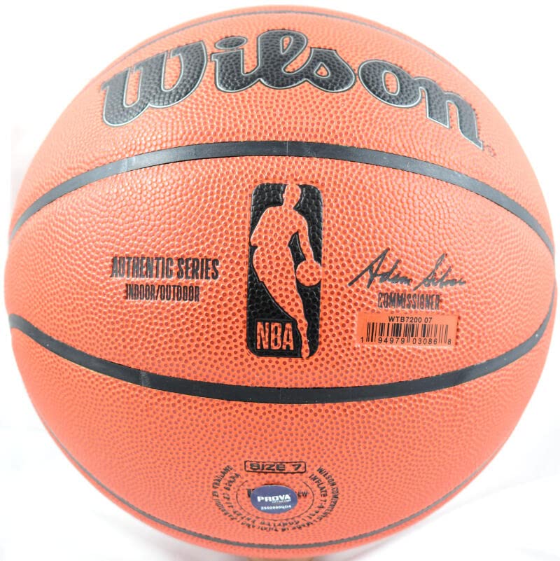 Ralph Sampson Hakeem Olajuwon Autographed Wilson NBA Basketball - Prova *Silver